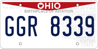 OH license plate GGR8339