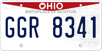 OH license plate GGR8341