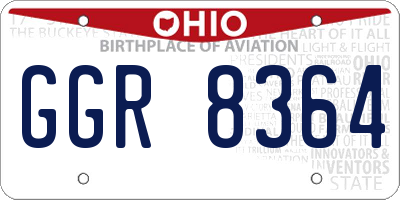 OH license plate GGR8364