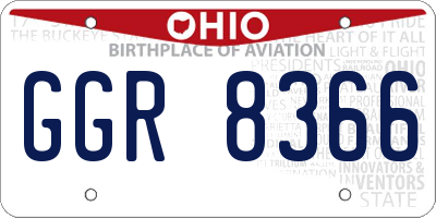 OH license plate GGR8366