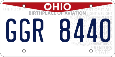 OH license plate GGR8440