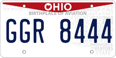 OH license plate GGR8444