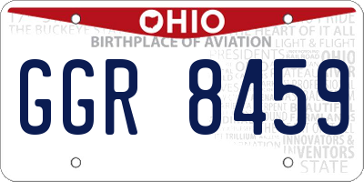 OH license plate GGR8459