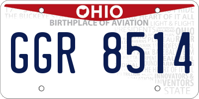 OH license plate GGR8514