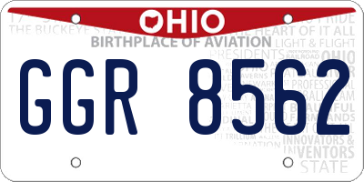 OH license plate GGR8562