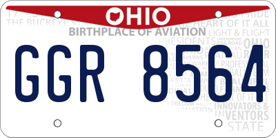 OH license plate GGR8564