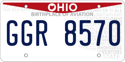 OH license plate GGR8570
