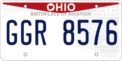 OH license plate GGR8576