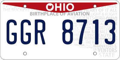 OH license plate GGR8713