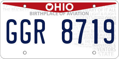 OH license plate GGR8719