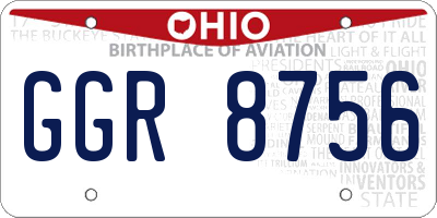 OH license plate GGR8756