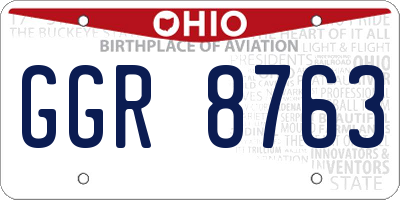 OH license plate GGR8763
