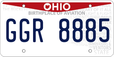 OH license plate GGR8885