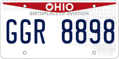 OH license plate GGR8898