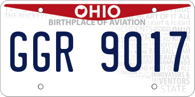 OH license plate GGR9017