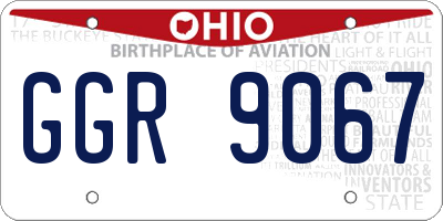 OH license plate GGR9067
