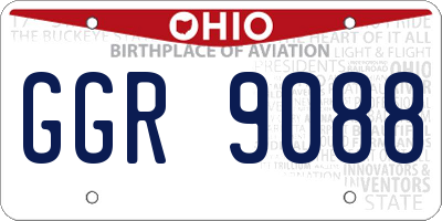 OH license plate GGR9088