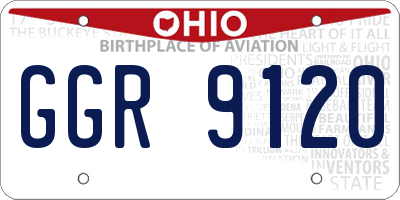 OH license plate GGR9120