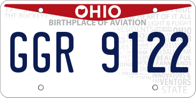 OH license plate GGR9122