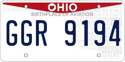 OH license plate GGR9194