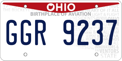 OH license plate GGR9237