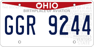OH license plate GGR9244