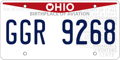 OH license plate GGR9268