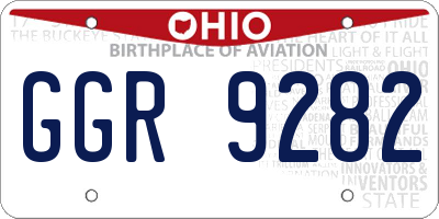 OH license plate GGR9282