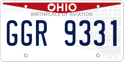 OH license plate GGR9331