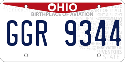 OH license plate GGR9344