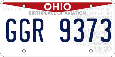 OH license plate GGR9373
