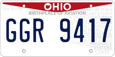 OH license plate GGR9417