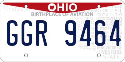 OH license plate GGR9464