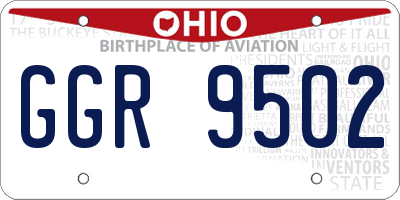 OH license plate GGR9502