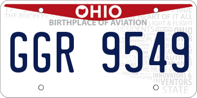 OH license plate GGR9549