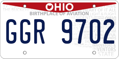 OH license plate GGR9702