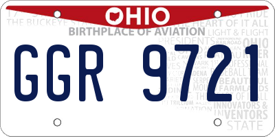 OH license plate GGR9721