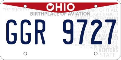 OH license plate GGR9727