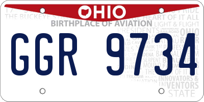 OH license plate GGR9734