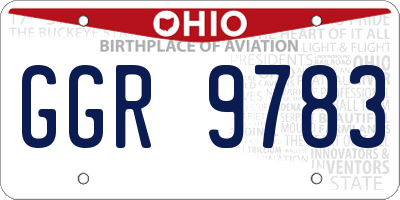 OH license plate GGR9783