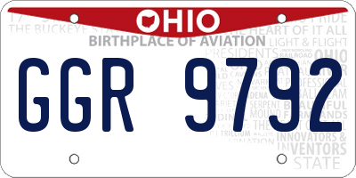 OH license plate GGR9792