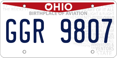 OH license plate GGR9807