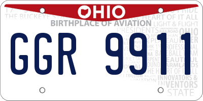 OH license plate GGR9911