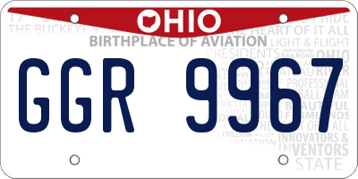 OH license plate GGR9967