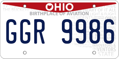 OH license plate GGR9986