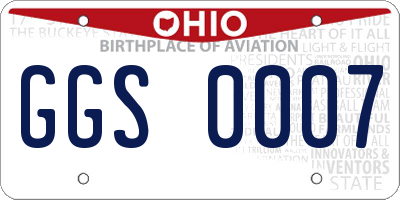 OH license plate GGS0007