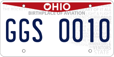 OH license plate GGS0010