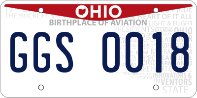 OH license plate GGS0018