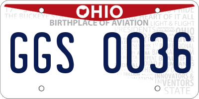 OH license plate GGS0036