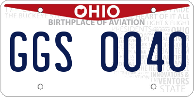 OH license plate GGS0040